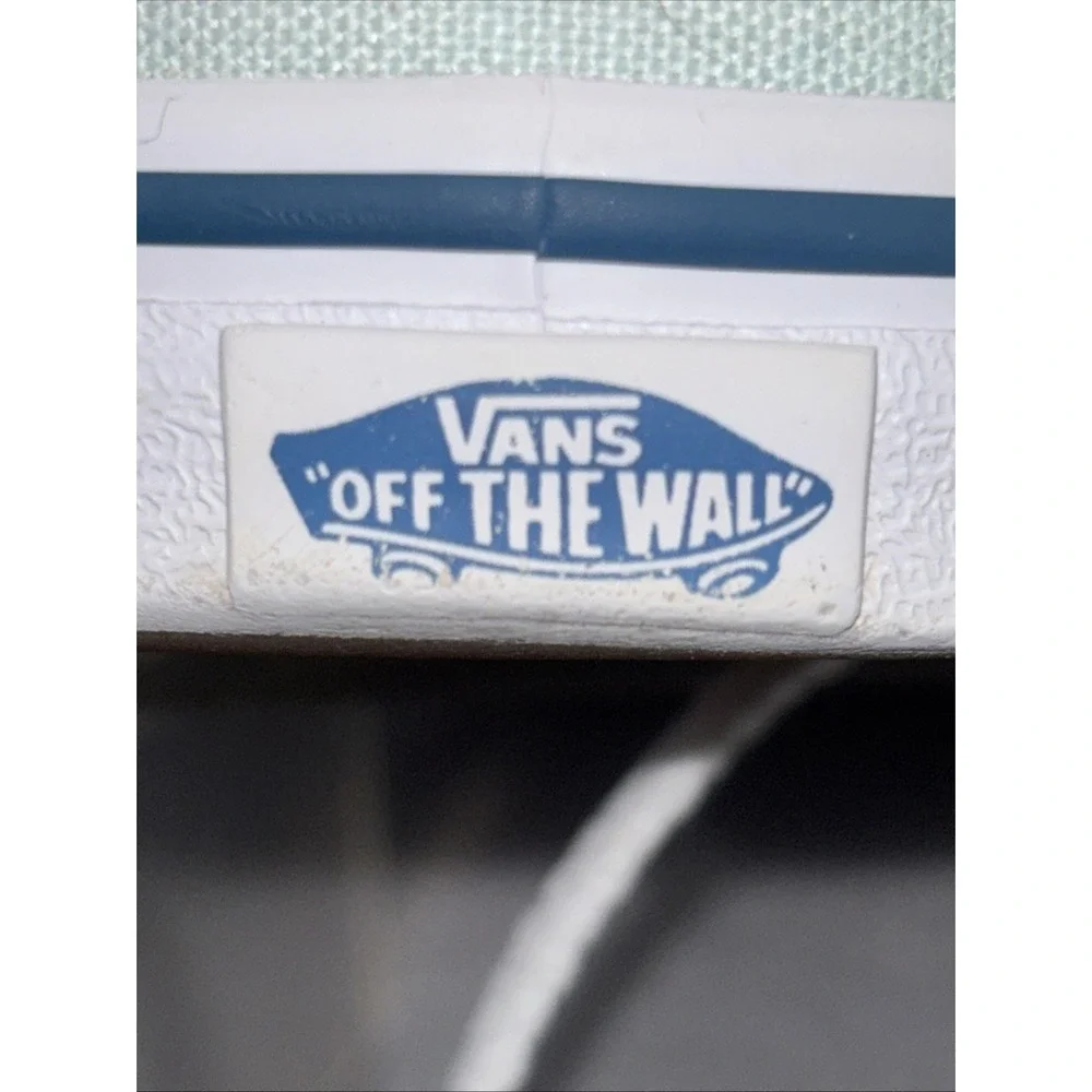 VANS Atwood Mint Green Canvas Sneakers Blue Polka Dot Insoles Women's 9.5 EUC